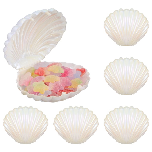 30 Uds. Cajas de dulces de conchas marinas, contenedores de recuerdo de fiesta, Mini estuche de almacenamiento con diseño de concha de mar, caja de baratijas
