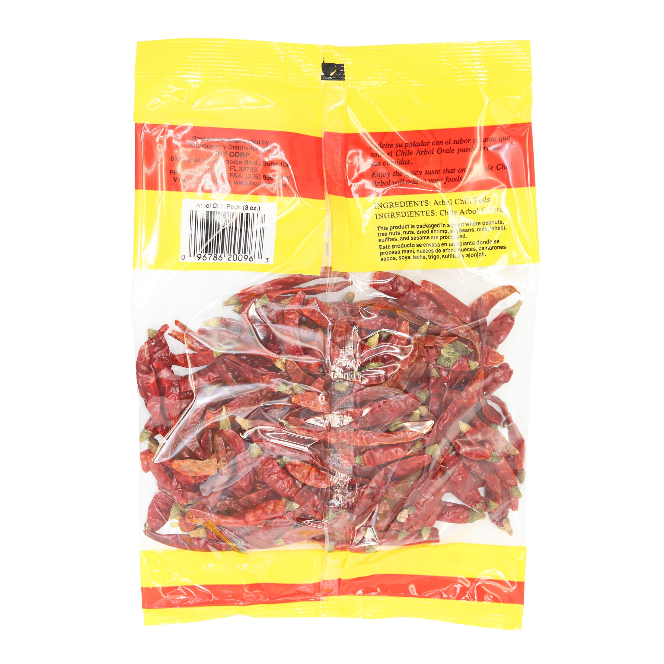 (3 pack) Orale Very Hot Arbol Chili Pods, 3 oz