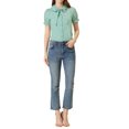 thumbnail image 2 of Allegra K Women's Puff Sleeve Peter Pan Collar Tie Neck Cotton Button Down Shirt, 2 of 6
