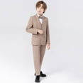 thumbnail image 2 of RUTAYY Boys Clothing Sets Long Sleeve Striped Performance Solid Color Suit Vacation Outfit Sets, 2 of 8