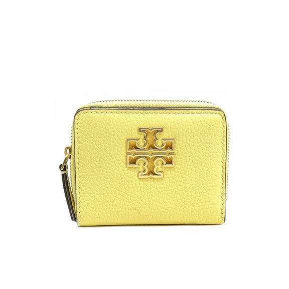 Tory Burch Women's Britten Pebbled Leather Mini Wallet (Chardonnay)