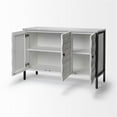 thumbnail image 5 of Maklaine Wood & Iron 3 Door Cabinet in White, 5 of 6