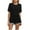 Black, variant on ZyeKqe Womens Summer Tops Lace Crochet Short Sleeve Shirts Crew Neck Pleated Casual T Shirts