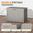 thumbnail image 6 of Outdoor Storage Box, 50 Gallon Waterproof Resin Deck Box, Storage Bin for Package Delivery, Patio Furniture Cushion, Garden Tools, Pool Accessories, Weatherproof and UV Resistant, Grey, 6 of 8
