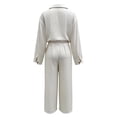 thumbnail image 4 of IWRICH Business Casual Outfits for Women Loose Fit Button down Shirt Wide Leg Pants Two Piece Set Matching Sets with Pockets White XL, 4 of 5