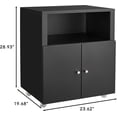 thumbnail image 2 of Metal Printer Stand with Storage Mobile File Cabinet on Wheels with Doors and Adjustable Shelf Rolling Printer Table Cart for Home Office Small Spaces Under Desk Printer Cabinet (Black), 2 of 6