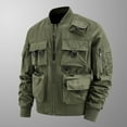 thumbnail image 3 of IYTR Mens Winter Jacket Long Sleeve Cargo Jacket Waterproof Windbreaker with Multi Pockets (Green,XL), 3 of 4