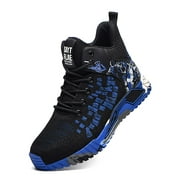 XQJ Steel Toe Boots For Men Work Safety Shoes Anti-smash Anti-puncture Indestructible Shoes Construction Working Boots Outdoor Security Boots Blue