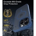 thumbnail image 5 of for iPhone 12 Pro Max Case Compatible with MagSafe, Translucent Matte Shockproof Phone Case Cover - Blue, 5 of 7