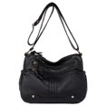 thumbnail image 1 of Bolso Tipo Cartera Informal para Mujer Correa Ajustable Bandolera Bolso PU Con (negro), 1 of 9