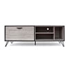 Kadyn Fiberboard TV Stand Console, Modern TV Console with Cabinet & Shelves, Mid Century TV Stand for TV up to 65 Inch, Plaid Grey Oak Kadyn Fiberboard TV Stand Console, Modern TV Console with Cabinet & Shelves, Mid Century TV Stand for TV up to 65 Inch, Plaid Grey Oak