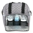 thumbnail image 6 of Fisher-Price Emerson Multi-Pocket Quilted Diaper Bag Backpack Tote with Matching Changing Pad, Insulated Bottle Compartment, Electronics Pocket and Stroller Straps in Heather Gray, 6 of 8