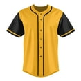 thumbnail image 3 of Yellow Baseball Shirts Sports Uniform for Men Hip Hop Softball Sports Active Tee, 3 of 5