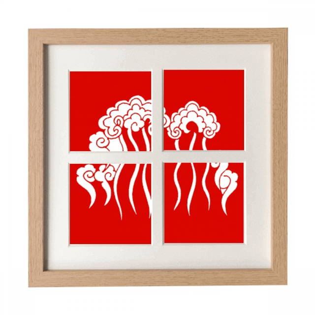 Cadre de Disques Nationaux Chinois Traditionnel pour Mur Ou Table avec 4 Ouvertures pour Photos