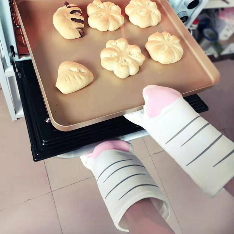 Dropship 1PC 3D Cartoon Animal Cat Paws Oven Mitts Long Cotton Baking  Insulation Gloves Microwave Heat Resistant Non-Slip Kitchen Gloves to Sell  Online at a Lower Price