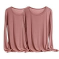thumbnail image 1 of Timegard Womens Tops 2pc Plus Size Round Neck Long Sleeve Loose Soft Casual Pajamas Top Homewear Summer, 1 of 2