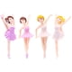 thumbnail image 1 of 4pcs ballet chicas figuras de pastel de cumpleaños adornos de pastel de niña decoración de pastel, 1 of 6