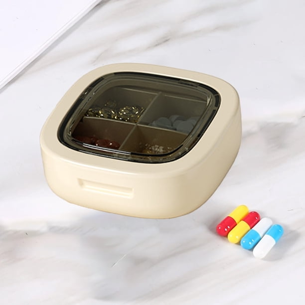 Fiudx Ofertas y liquidaciones Caja de tabletas Dispensador de tabletas de medicamentos portátil Portabilidad de viaje en cajas de tabletas pequeñas compartimentadas