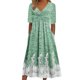 thumbnail image 2 of Gibobby Vestido Mujer Casual de Playa Verano Temperamento de verano, vestidos de cintura media, belleza, temperamento Retro, manga larga, Color sólido, vestidos(Verde,M), 2 of 3