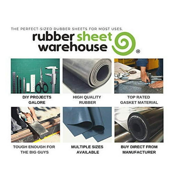 Neoprene Rubber Sheet, Rolls, Strips 1/8" (.125") Thick x 2" Wide x 50' Long Solid Rubber