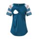 thumbnail image 2 of Mujeres Maternidad Embarazada Camisas Blusas Raya de Enfermería Manga Corta Cuello Redondo Blusa de Lactancia Odeerbi ODB123488, 2 of 6