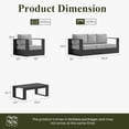 thumbnail image 7 of LayinSun Oversized Aluminum Outdoor Furniture Set, 4 Piece Patio Sofa Sets with Coffee Table, Deep Seating and Upgraded 6-inch Cushions for Porch, Balcony, Deck, 7 of 7