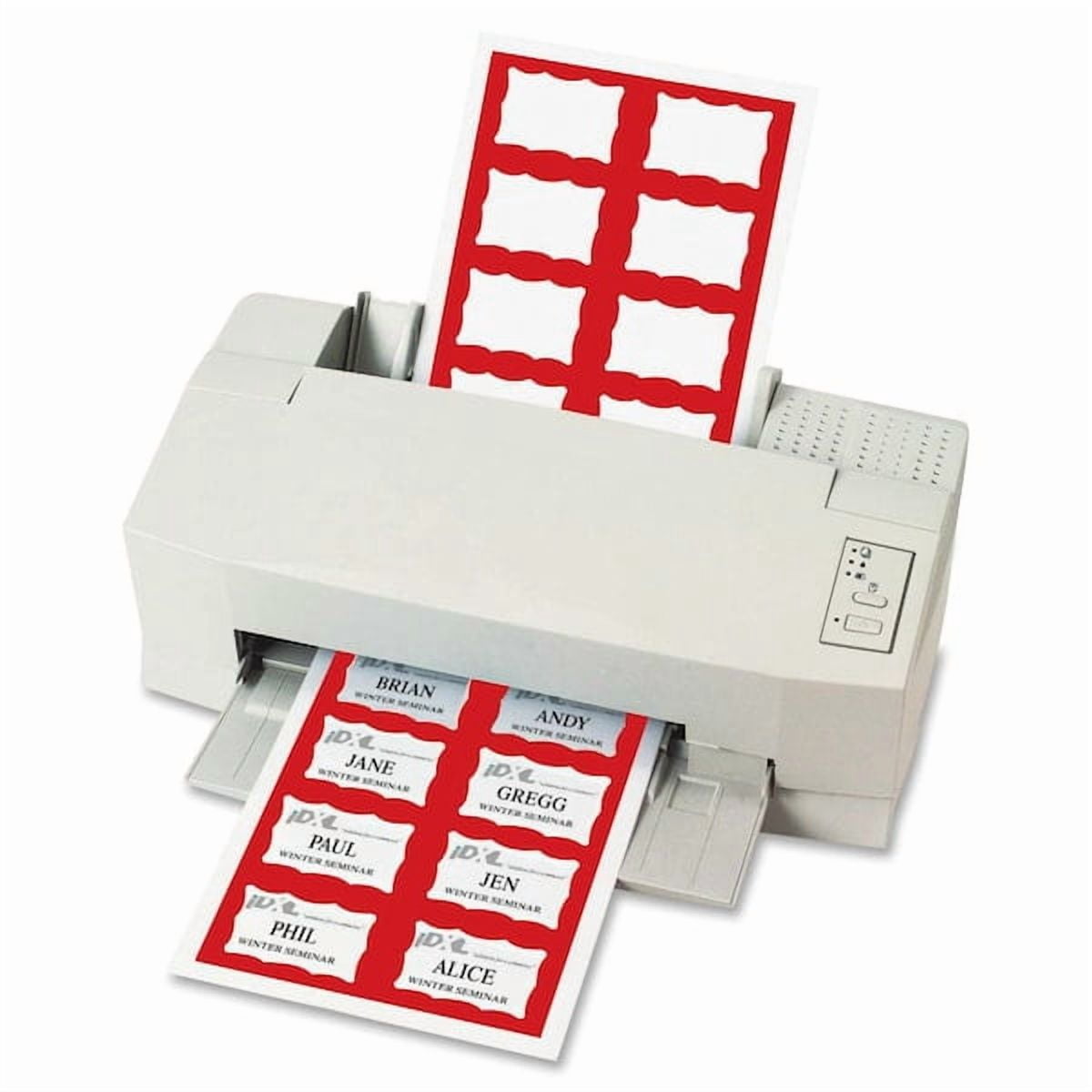 3-3/8" x 2-1/3" Red Border Name Tag Label Sheets for Laser/Inkjet Printers, 200/BX