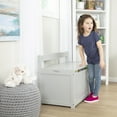 thumbnail image 6 of Melissa & Doug Wooden Toy Chest, Toy Storage Box with Hinged-Lid, Playroom Furniture for Kids Ages 3+ (Gray), 6 of 10