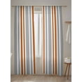 thumbnail image 5 of Sheer Curtains 84 inches Long, Gray Orange Stripe Minimalist Vertical Stripes Modern Art Light Filtering Sheer Window Curtains Rod Pocket Voile Drapes for Bedroom Living Room, 52"W x 84"L 2 Panels, 5 of 7