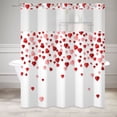 thumbnail image 7 of Mizhona Valentines Shower Curtain with Liner Pink and Red No Hook Fabric Bathroom Curtain,71"x74", 7 of 7