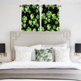 thumbnail image 3 of St. Patrick's Day Kitchen Curtains Window Panels, Watercolor Green Shamrock Polka Dots Black Insulated Window Treatment Curtain, Grommet Curtains for Bedroom/Living Room/Bathroom, 2 Piece 52"Wx45"L, 3 of 8