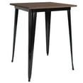 thumbnail image 2 of Flash Furniture 31.5" Square Black Metal Indoor Bar Height Table with Walnut Rustic Wood Top, 2 of 6