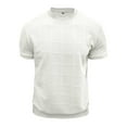 thumbnail image 5 of Afdoent Mens T-Shirt Male Summer Fashion Jacquard Knit Shirt Crew Neck Ribbed Pullover Top Comfort Tee Shirts, 5 of 7
