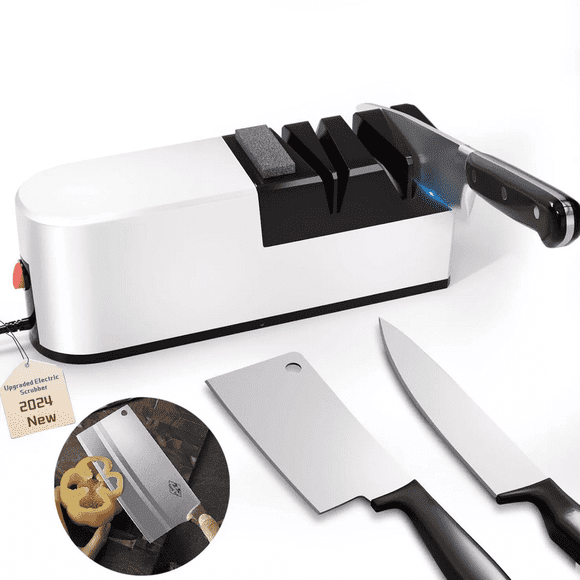Bamboohart Professional Electric Knife Sharpener - 3-Stage Quick Sharpening System for Chef Knives - Perfect for Home and Kitchen Use in the US