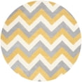 thumbnail image 4 of SAFAVIEH Cambridge Cherette Zig Zag Stripes Wool Area Rug, Grey/Gold, 8' x 10', 4 of 10