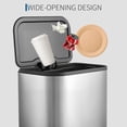 thumbnail image 3 of 50L Fingerprint Resistant Step Stainless Steel Kitchen Trash Can, 3 of 8