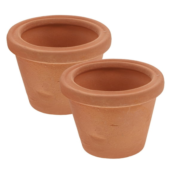 FONDOTIN Mini Clay Planter Set of 2 Red Terracotta Small Indoor Outdoor Pots