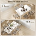 thumbnail image 4 of HOMCOM Extendable Dining Table, Kitchen Table for 6-8 People, White, 4 of 10