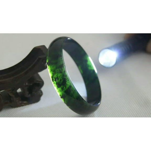 HOOUN 100% natural dark green jade bracelet for women