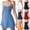Light Blue, variant on POIUYTR Women Summer Camisole Dress Casual Scoop Neck Nipped Waist Sleeveless Dresses Slim X Line Sundress
