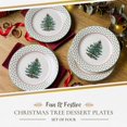 thumbnail image 4 of Ensemble de 4 Assiettes à Dessert en Lin Spode Arbre de Noël à Pois, 4 of 4