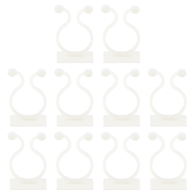 Unique Bargains 100pack Plant Climbing Wall Fixture Clips, Self-Adhesive Hooks (White, 16.2mm)