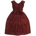 thumbnail image 2 of Little Girls Sparkly Ruffle Shiny Rhinestone Christmas Holiday Flower Girl Dress Red 2 (5KD04), 2 of 3
