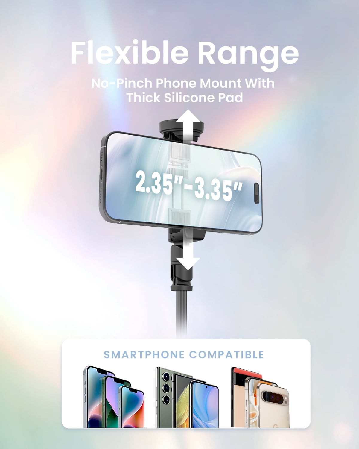 KraftGeek Automatic Tripod for iPhone, 66" Phone Tripod Selfie Stick for Cell Phone, Tripod Stand with Remote for Video Recording, Black