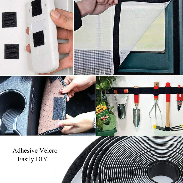 8M Double Sided Tape Extra Strong Self Adhesive Velcro Tape 20mm Wide Black Sewing School Office Home, Size: 5
