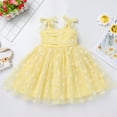 thumbnail image 5 of IWEMEK Floral Dresses for Little Girls Casual Sling Lace Dress Graduation Rave Daisy Yellow Plaid Sundresses 3-4T, 5 of 7