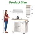 thumbnail image 2 of Rolling Kitchen Island Cart with Storage, Mobile Prep & Serving Cart on Wheels with Spice Rack, Towel Rack, Open Shelves & Drawer for Kitchen Dining Room，White, 2 of 9