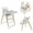 White, variant on 3-in-1 Baby High Chair with 5-Point Harness,Foldable Infant Feeding Chair with Silent Locking Wheels and Removable 2-Tier Easy-Clean Tray