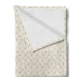 thumbnail image 2 of Damask Soft Flannel Fleece Blanket, Classical Damask in Faded Colors Retro Vintage Style with Traditional Design Elements, Cozy Plush for Indoor and Outdoor Use, 60" x 80", Cream Tan, by Ambesonne, 2 of 5