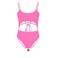 thumbnail image 3 of Greeniant Diosa de la playa destaca con trajes de baño sexys de una pieza, ropa de playa de verano, traje de baño, regalo, colores vibrantes Traje de baño rosa METRO, 3 of 6